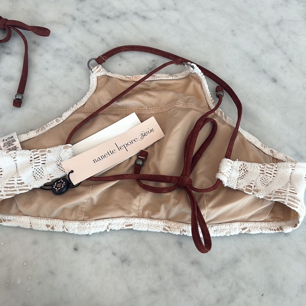 Nanette Lepore Coachella Valley crochet bikini top XS and bottom size small - Picture 7 of 8